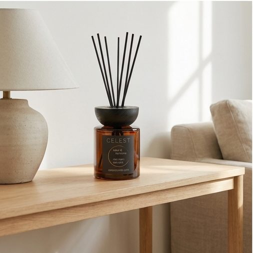 CELEST Diffusor auf einer Holzkonsole